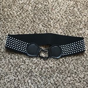Black and white polka dot belt